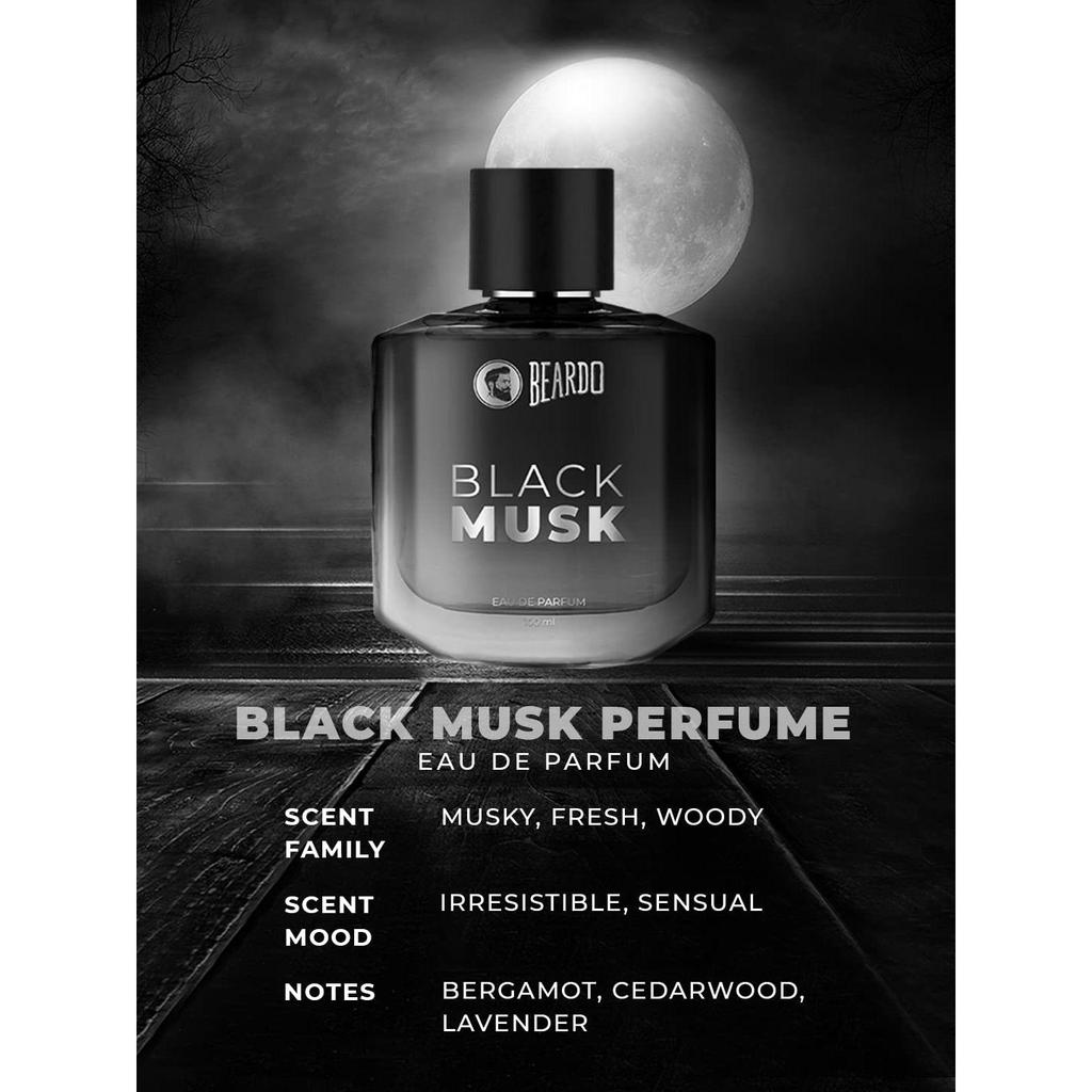 Beardo Черный мускус Eau De Parfum для мужчин, 100 мл | Мускусный, древесный парфюм для мужчин, стойкий |