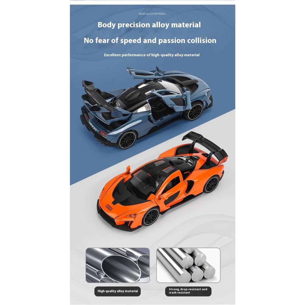1/32 Модель автомобиля McLaren Senna из сплава Diecasts Металлические игрушечные транспортные средства Модель Симуляция Звук и Свет Коллекция Подарки на День Рождения для Детей
