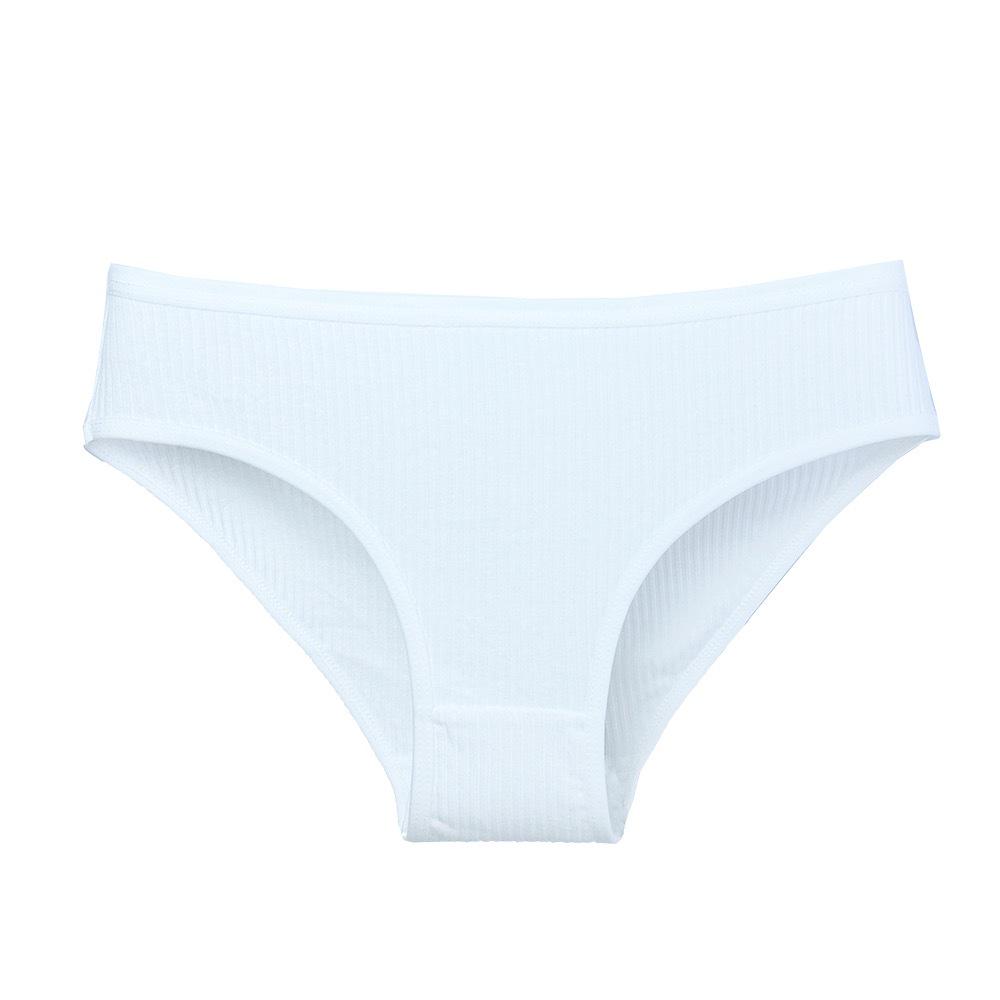 "Women's Mid-Waist Breathable Cotton Striped Briefs"