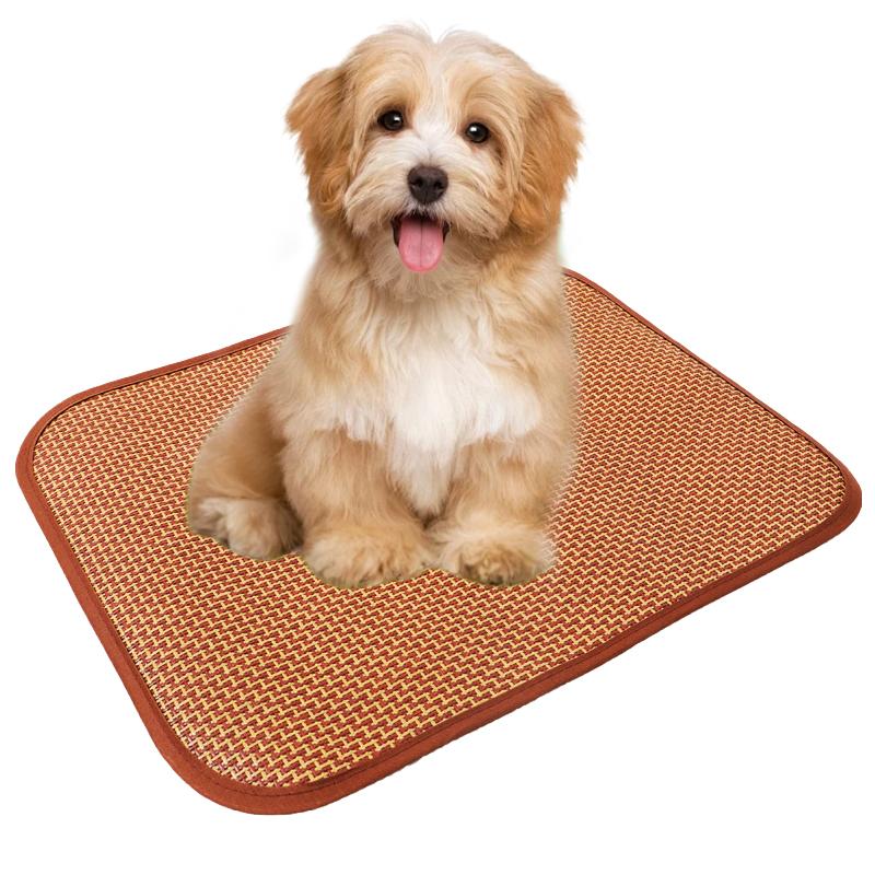 1шт охлаждающая подставка для кошек и щенков тканая кровать удобная для питомцев новая спальная подушка натуральная летняя кровать коврик ротанг