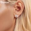 BAMOER 925 пробы стерлингового серебра милые серьги-гвоздики в форме банта для женщин мама дочка повседневная одежда гвоздики для вечеринок элегантные простые ювелирные изделия подарок