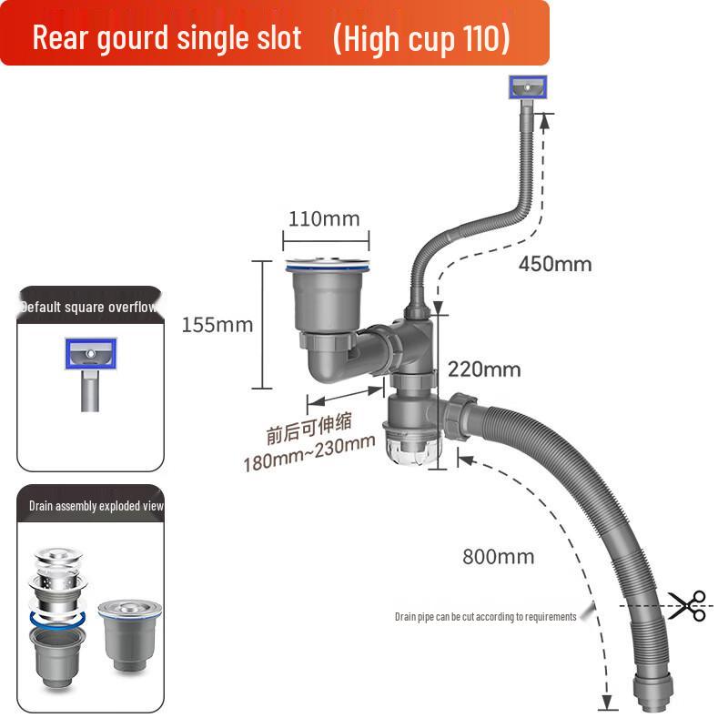 SIOYIE Stainless Steel Anti-Odor Kitchen Sink Drainer