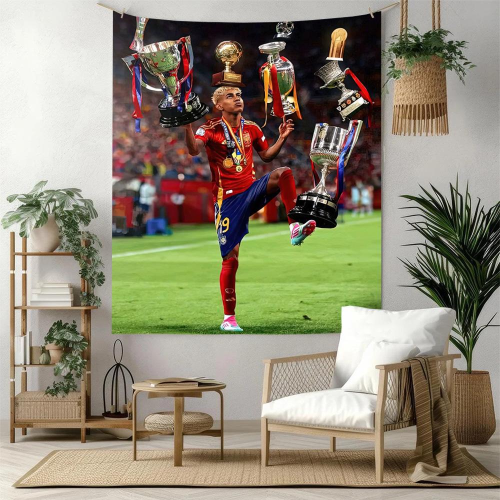 Lamine Yamal Theme Wall Decor Tapestry Art For Pet Memorial Birthdaywedding Party Backdrop Family Gift