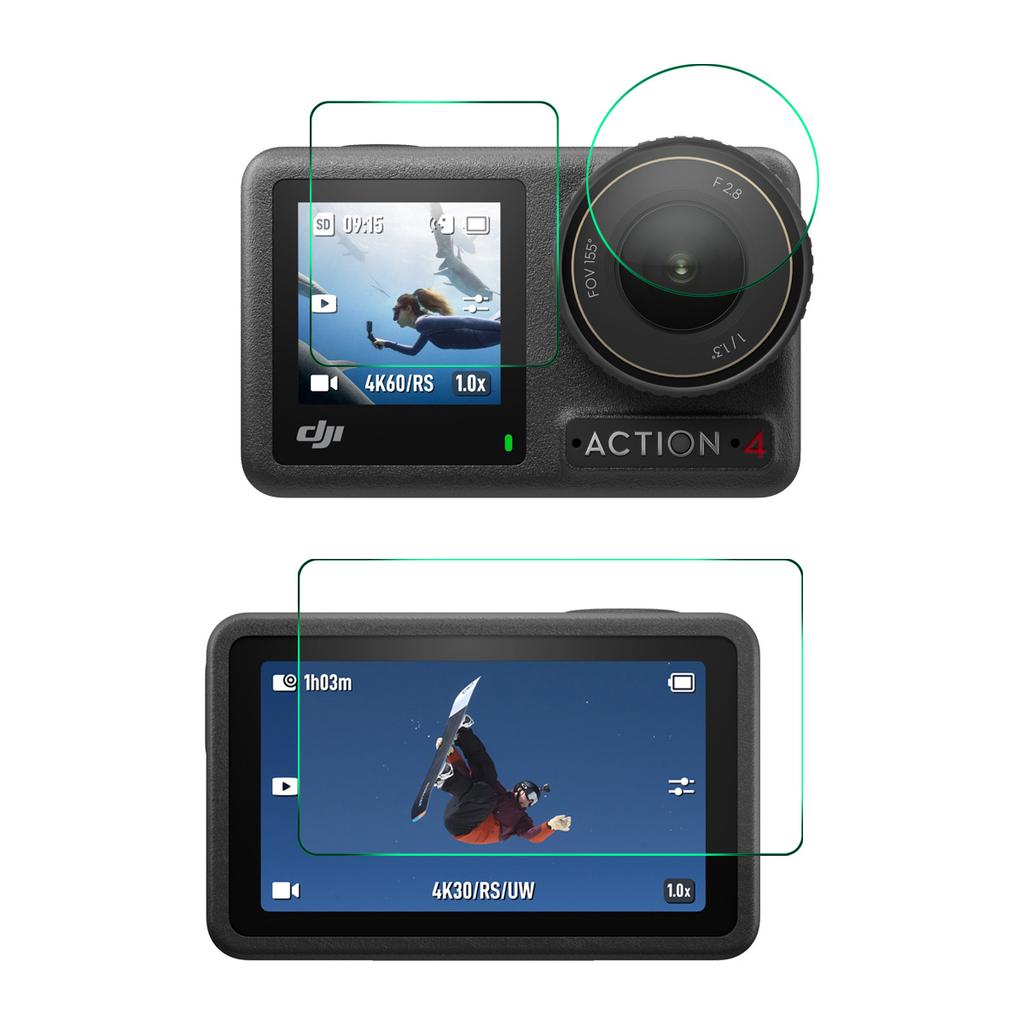 For DJI Osmo Action 3/DJI Osmo Action 4 Screen Protector ENKAY HAT PRINCE 9H High Aluminum-Silicon Glass Film