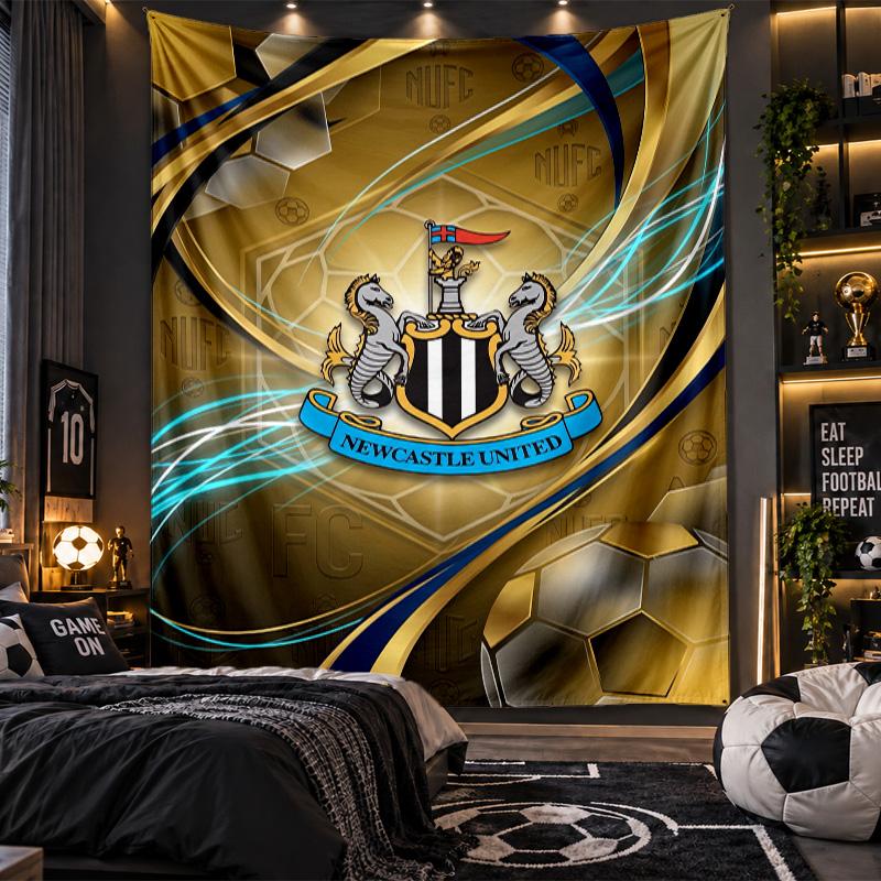 Wall Hanging Tapestry Newcastle United Football Print Cloth for Living Room Bedroom Home Decor