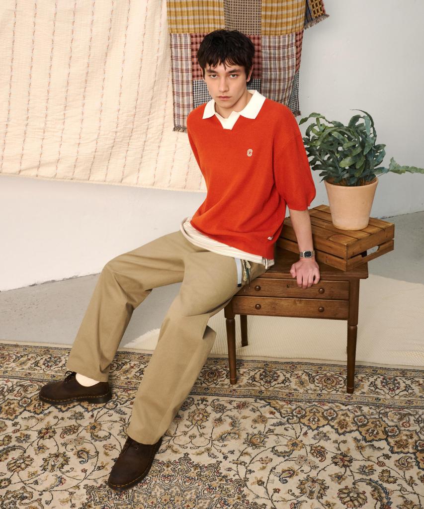 COVERNAT Regular Cotton Easy Pants Beige