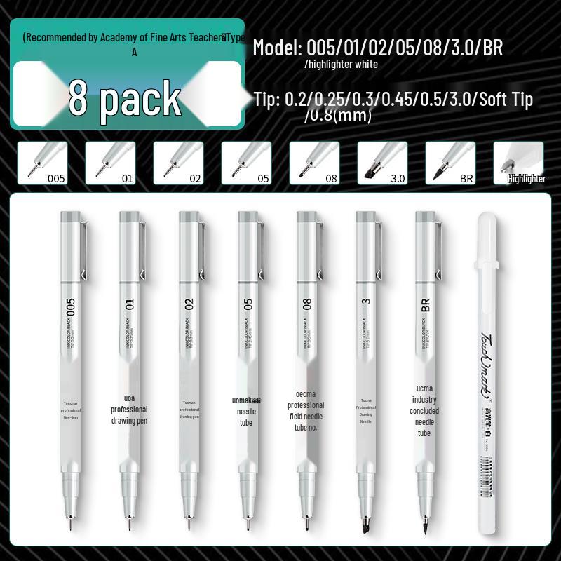 Authentic Touchmark Waterproof Quick-Dry Fine Liner Needle Pen Set for Art and Student Design