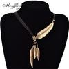 Feather Necklaces & Pendants Leather Vintage Maxi Colar For Statement Necklace Women Fashion Jewelry