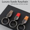 Keys Organizer Leather Key Chain Key Ring Round Buckle Simple Car Key Buckle  Man