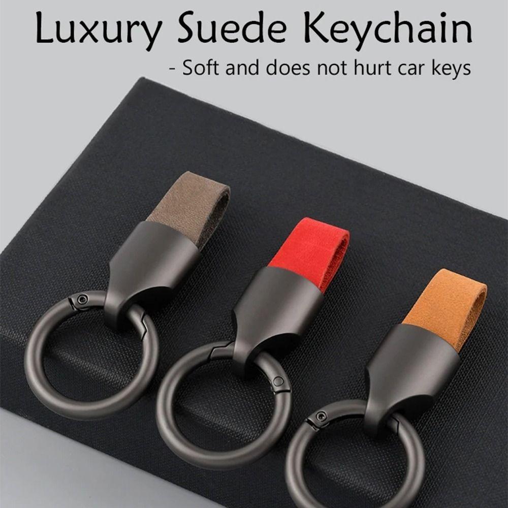Keys Organizer Leather Key Chain Key Ring Round Buckle Simple Car Key Buckle Man