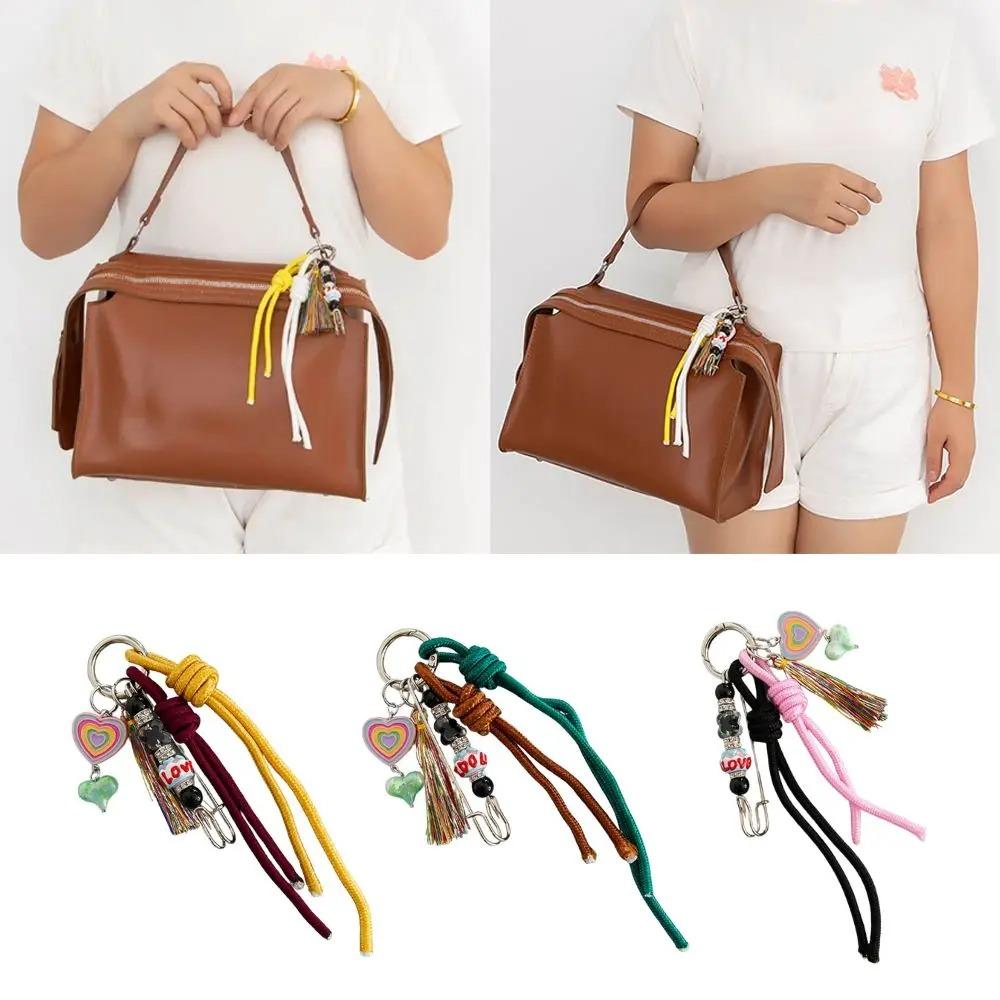 Acrylic Bead Bag Charms Tassel Phone Case Pendant New Woven Rope Keychain Bag Decoration