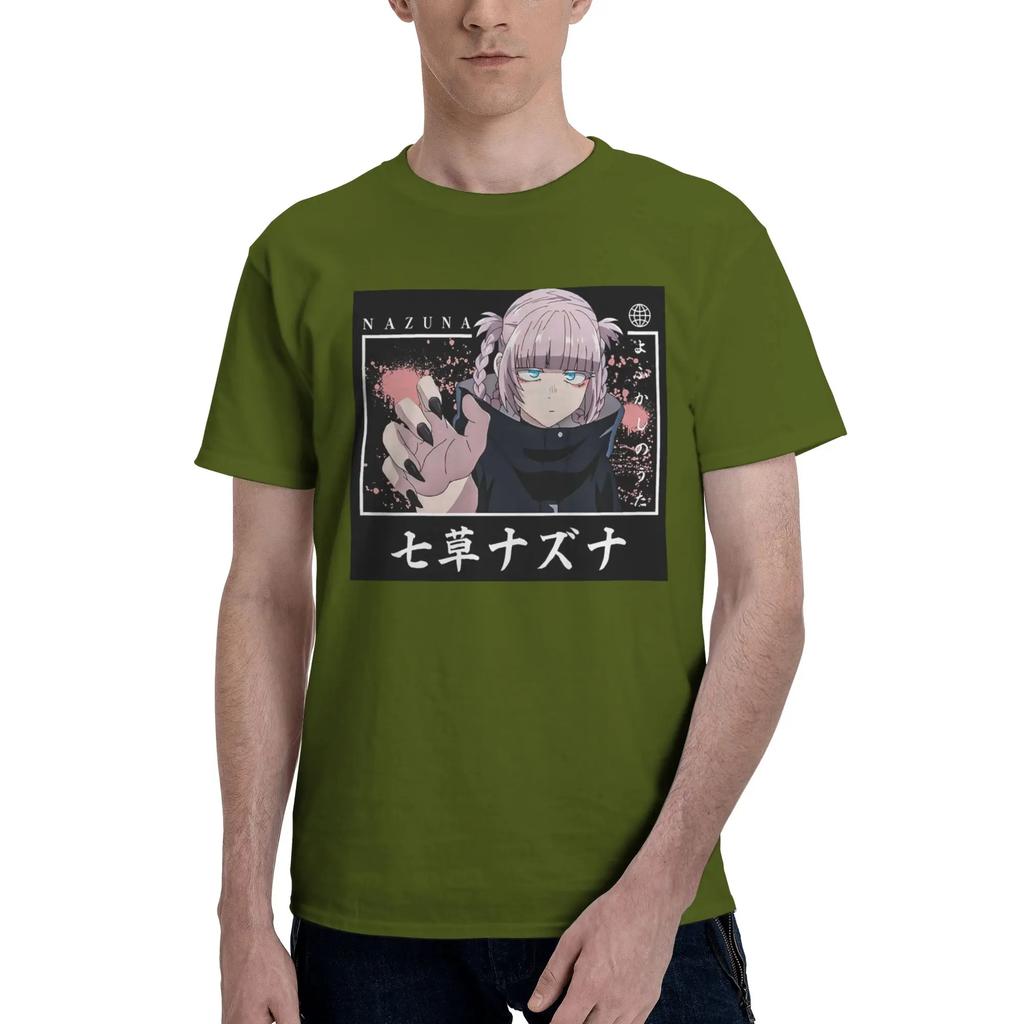 Call of The Night Anime Nazuna Nanakusa 100 Cotton TShirt Mens Classic T Shirts Men Crew Neck Short Sleeve S6XL