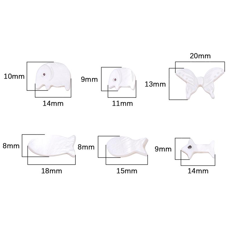 Натуральная ракушка подкова, шарм в виде рыбы-слона, бабочки для изготовления ожерелья, браслета, серег и другой бижутерии своими руками