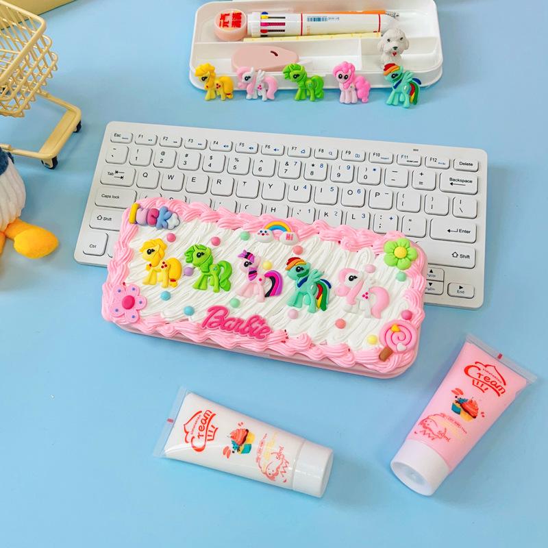 Набор для пенала из кремового клея ручной работы – Креативный и милый набор студенческой канцелярии