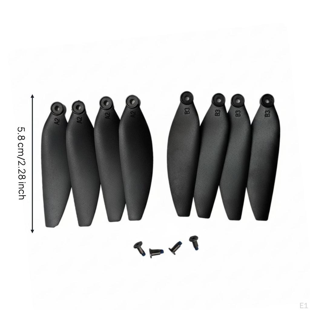 8 Pieces 58 Mm Propeller Set Rounded Tapered 8-Bladed Mounting