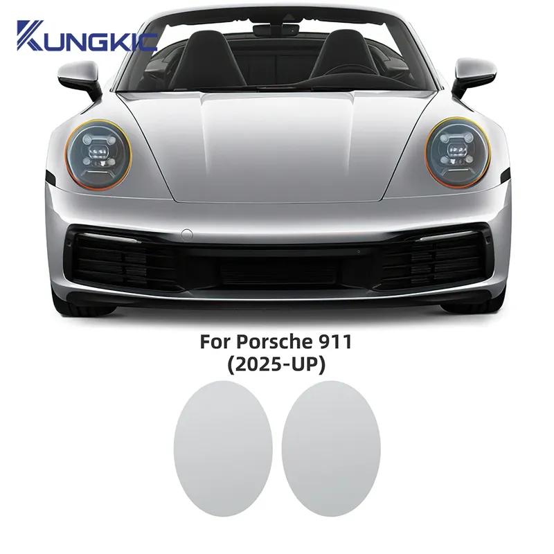 For Porsche 911 2025 Protective Film Car Headlight Rearview Film Smoked Transparent Refit Sticker PPF TPU Paint Protection.