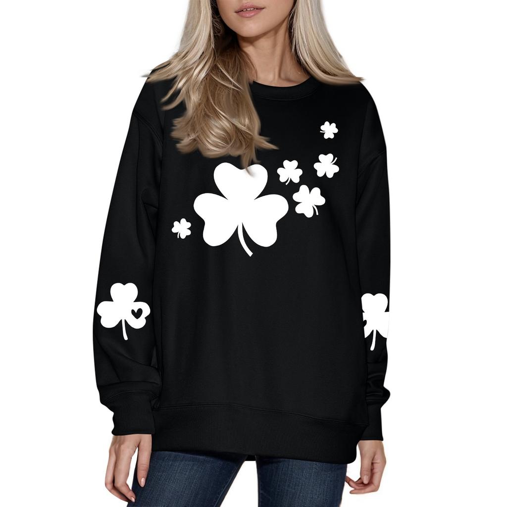 Женская модная повседневная толстовка с длинным рукавом и круглым вырезом