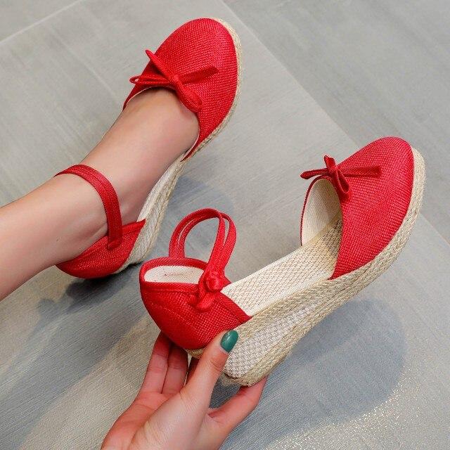 Женская обувь на высоком каблуке, женские Sandalias Zapatos Mujer, женская повседневная обувь, дышащие слипоны, уличные сандалии на танкетке для отдыха