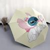 Stitch, AristoCats Automatic Opening and Closing Umbrella - 8 Ribs Portable Folding Umbrella with Plastic Handle, Suitable for Leisure and H