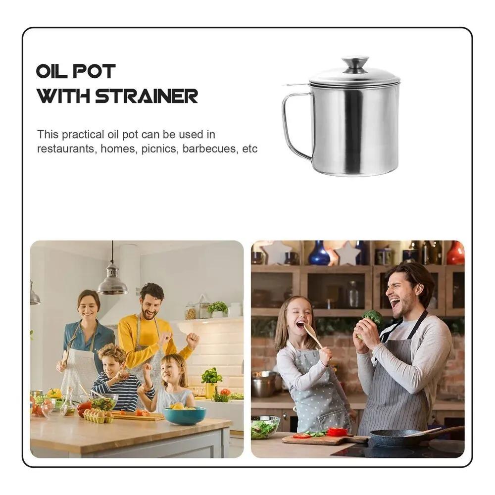 Контейнер для жира для бекона, кухонный контейнер для масла с ситечком для хранения масла для жарки мяса и хранения кулинарного жира
