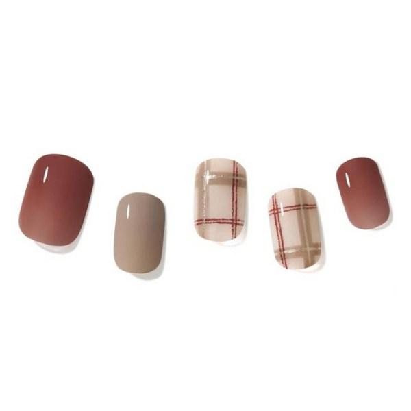 Dashing Diva Magic Press Nail Sticker 20p Set, Cozy Check, 1 Set