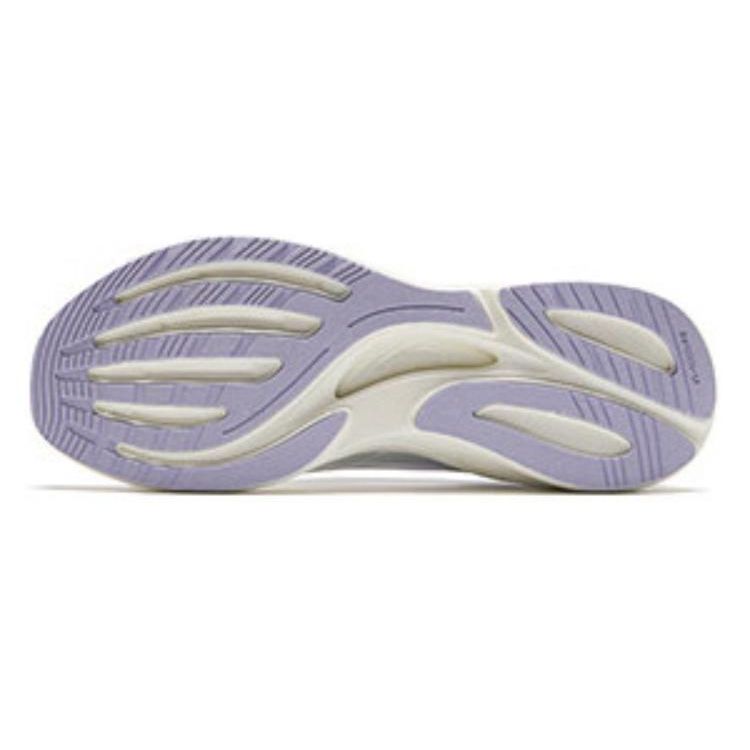 Anta Comfortable Simple Shock Absorbing Non-Slip Low-Top Running Shoes Women Sneakers White Gray Purple 122425540-5