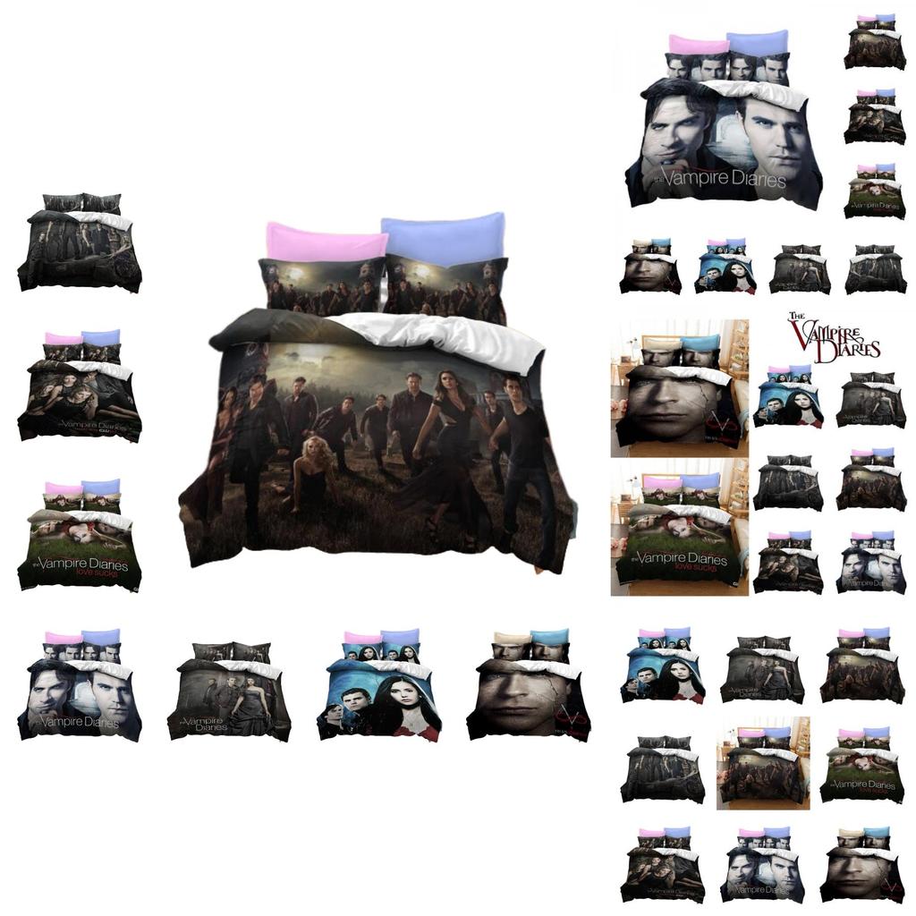 Комплект постельного белья с 3D-принтом «Дневник вампира», мягкий и прочный материал из полиэфирного волокна
