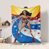1 шт. Фланелевое одеяло Wonder Woman Мягкое, теплое и уютное для дивана, кровати, офиса и путешествий Универсальное всесезонное Подарок, Рождественский подарок