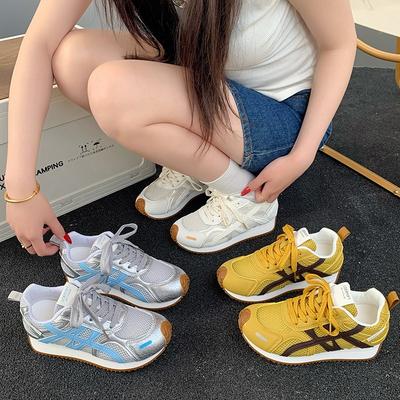 Ретро цветовая гамма, внутренняя высота, женские новые сетчатые дышащие и универсальные удобные повседневные спортивные туфли