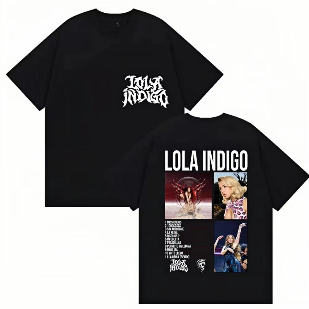 Singer Lola Indigo Album Tour 2026 Graphic Print TShirt Unisex Harajuku Y2K Aesthetic Trend Women Unisex TShirt Streetwear