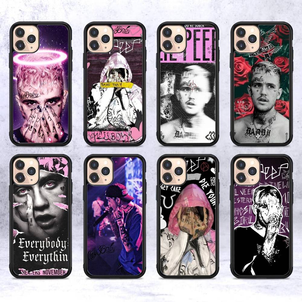 Чехол для телефона Emo Rapper Lil Peep для iPhone 17 16 Pro Max 11 12 13 14 15 Жесткий PC+TPU Задняя крышка с подставкой