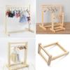 4-30CM Doll Wooden Clothes Rack Garment Organizer Hangers for Dolls Handbag Clothes Scarf Holder Stuffed Toys Accessories