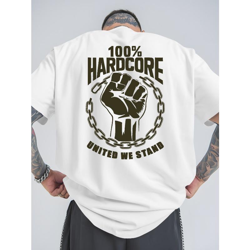 Мужская футболка Hardcore United We Stand, дышащая летняя уличная футболка с дизайном цепей единства, повседневная рубашка с коротким рукавом