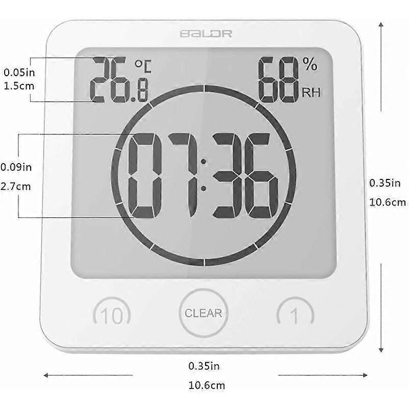 LCD Numrique Horloge De Douche, Horloge De Salle De Bains Impermable Douche Horloge Minuterie Temprature Humidit Mur Douche Horloge Cuisine Minuteur (