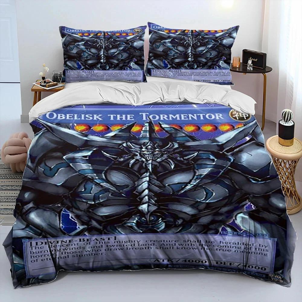 3D Аниме Постельное белье с изображением карты монстра Yu-Gi-Oh Комплект Пододеяльник Наволочки Размер King Queen для Мальчиков