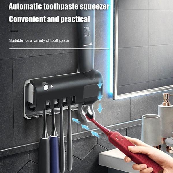 Efficient Intelligent Double Sterilization Toothbrush Sterilizer, Frame, Automatic Toothpaste Squeezer