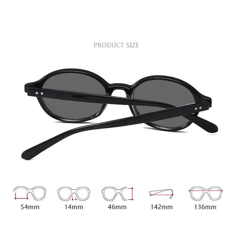New Elliptical Photochromic Myopia Glasses Retro Korean Oval Small frames Myopia Eyewear Anti Blue Light Color Changing Glasses