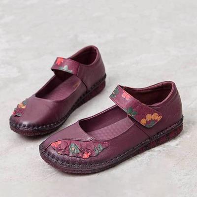 Женские мокасины из натуральной кожи в ретро стиле