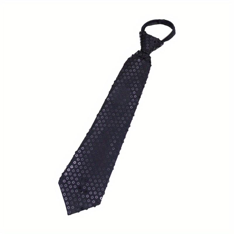 Галстук с блестками для мужчин и женщин, сценический, с регулируемой застежкой-молнией, модный, для вечеринок, предварительно завязанный на шее