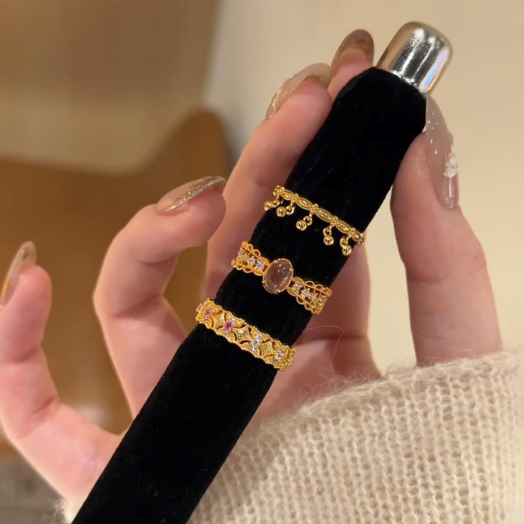 Кольцо-погремушка с имитацией древнего аметиста, женское, легкое, роскошное, высокого класса, нишевое, уникальное, изысканное, модное, универсальное кольцо