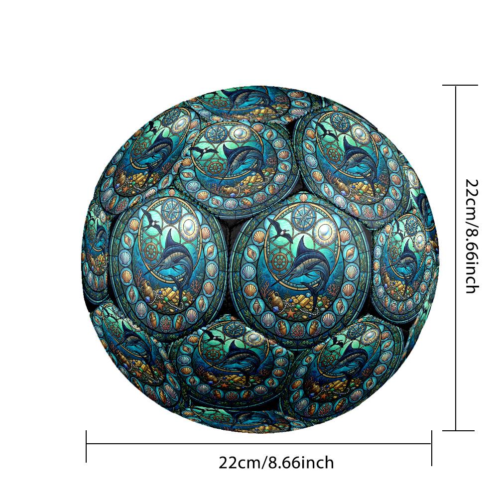 Marine Life Treasure Round Football Size 5 Adult Ball Suitable for Training Matches and Outdoor Team.