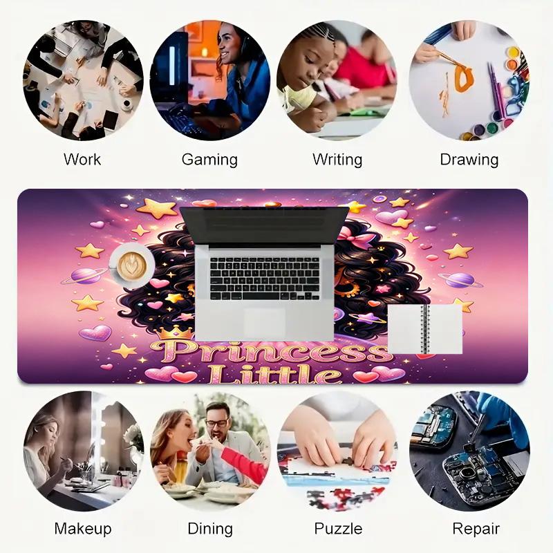 Princess Little Xl Gaming Mouse Pad Nonslip Rubber Base Stitched Edge Waterproof Desk Mat For Pc Laptop Gamer Office Computer Accessories C927535