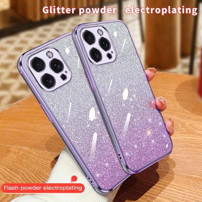 Модный блестящий чехол с градиентным покрытием для iPhone 15 Pro Max 14 Plus 13 12 Mini 11 X XR Xs 7 8 SE 2022, силиконовая защитная задняя крышка