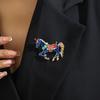 Brooch Pin Exquisite Craftsmanship Colorful Enamel Horse Shape Badge Clothing Decoration Parties Accessories