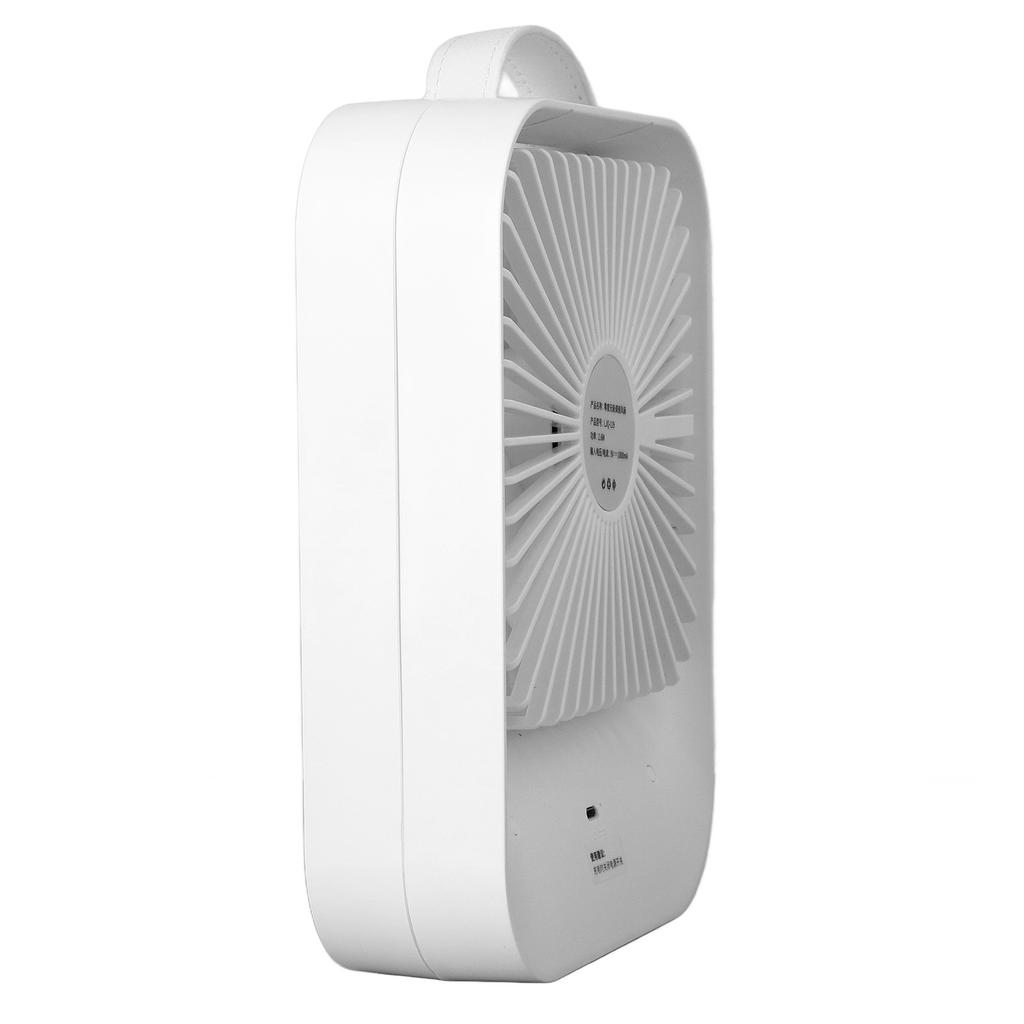 Desktop Oscillating Fan USB Charging Portable Quiet Desk Fan with Lanyard for Camping Traveling Beige