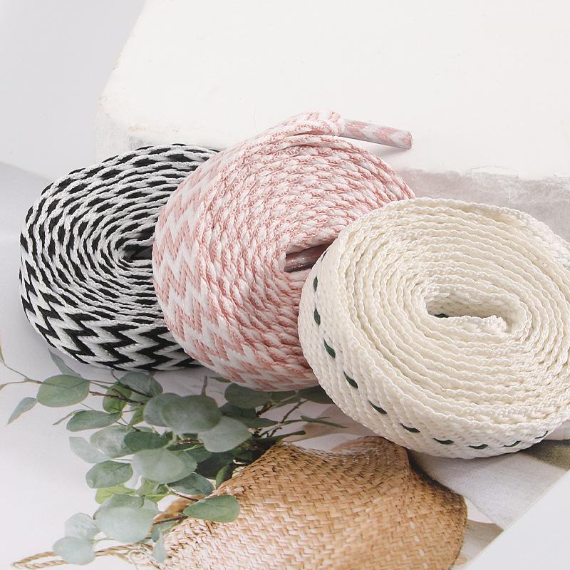 1Pair New 1.5CM Wide Wave Fat Shoelaces Women Men Casual Flat Shoe Laces Replacement Sneaker Lace Shoe Stings Shoelace