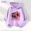 K-POP Devil Hunter Fashion Purple Children's Hoodie Super Comfortable Neutral Cartoon Hoodie