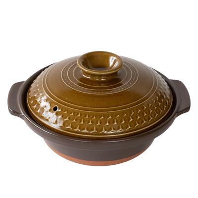 Banko Ware глиняный горшок 8 для людей M 1500 мл микроволновая печь прямой огонь CLEA AKARI Сделано в Японии 32781 Нет. 2-3 (коричневый)