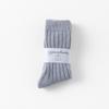 3 Pairs Women Combed Cotton Crew Socks Trendy Striped Varsity Mid Calf Sporty Casual Socks