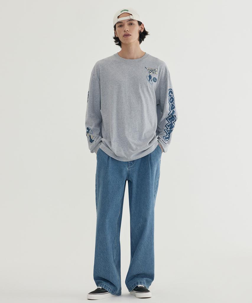 COVERNAT Multi-Graphic Long Sleeve Melange Gray